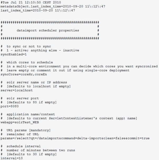 dataimport.properties Beispielhafte Darstellung einer dataimport.properties