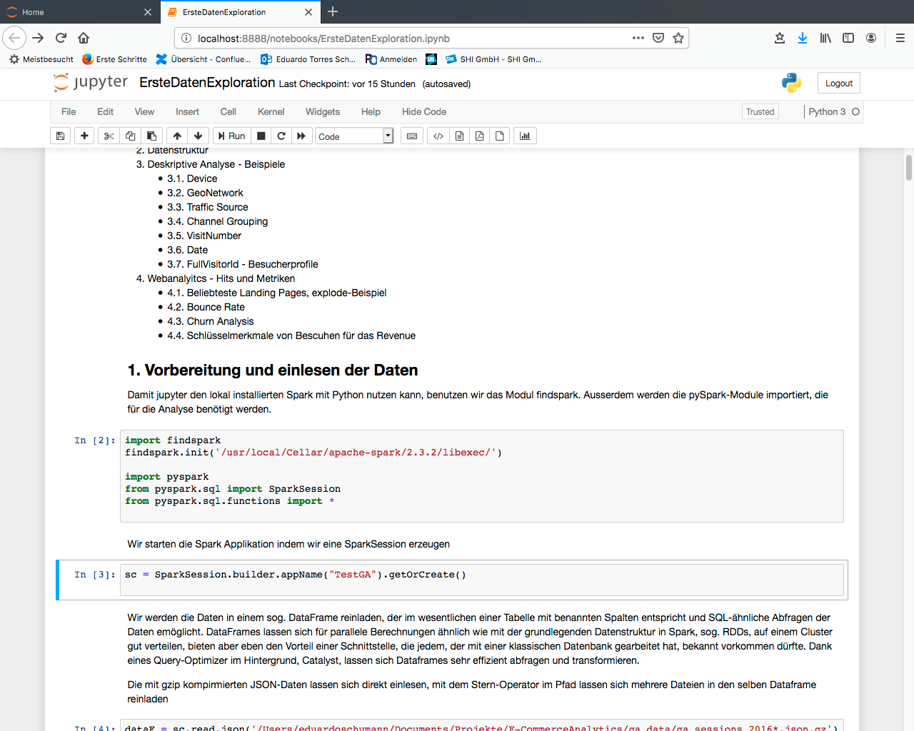 Abbildung: Notebook zur Datenexploration Abbildung: Notebook zur Datenexploration